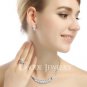 Round Loop with tiny AAA+ CZ Hoop Earring White Gold Plated