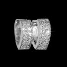 Unique Heart Shaped Loop with tiny CZ Earring White Gold Plated