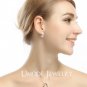 Unique Heart Shaped Loop with tiny CZ Earring White Gold Plated