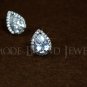 Water Drop Design Pear cut CZ Stud Earring White Gold Plated