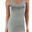 Ladies NY Motif Ribbed Vest Size XS,S,M,L,XL