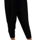 Ladies Black Roll Top 3/4 Hareem Trousers 8,10,12