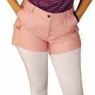 Women's Cargo Pockets Leather Shorts Style WS6 size "S" Color Pink