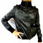 Women's Bomber Leather Jacket Style 4FP size "M" Color Black