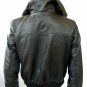 NWT Men's Hooded Bomber Leather Jacket Style M1