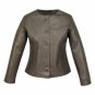 NWT Women's 5 button crew neck leather jacket Style FS-54