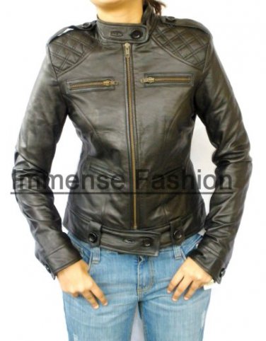 Ladies New Age Bomber Fitted Leather Jacket Style 52F