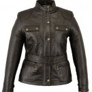 NWT Women's Bomber Leather Trench Coat Style FS-42