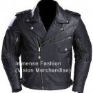 NWT Men's Motor Cycle Leather Jacket Style MD-80