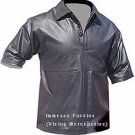 Men's Half Sleeves Collar Style Leather Shirt Style MD-42