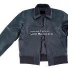 NWT Men's Rib Trim Collar Leather Jacket Style MD-146
