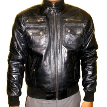 NWT Men's Bomber 6 pocket Sheep Skin Leather Jacket Style M75 sizes S to 4XL