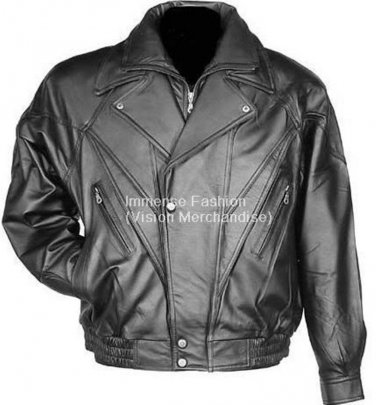 NWT Men's Touring Biker Leather Jacket Style MD-70