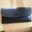 NEW! Genuine Coach Black Leather Trifold Women's Checkbook Wallet