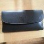 NEW! Genuine Coach Black Leather Trifold Women's Checkbook Wallet