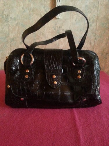 Black Old Navy Mock Croc Handbag