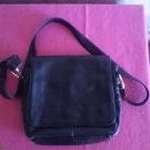Stone Mountain Soft Leather Black Messenger Handbag GUC