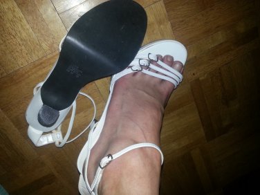 MUDD White Sandal Heels