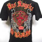 Ed Hardy Mens Polo Los Angeles Tiger Black Short Sleeve Platinum Polo Shirt