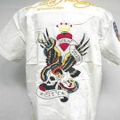 Ed Hardy Mens Platinum New York woven Shirt button up White NWT