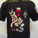 Ed Hardy Christian Audigier Men's Woven Button Down Shirt Short Sleeve 3x