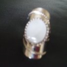 Natural Gemstone Moonstone Ring 77, Alpaca Silver, One Size Fits Most