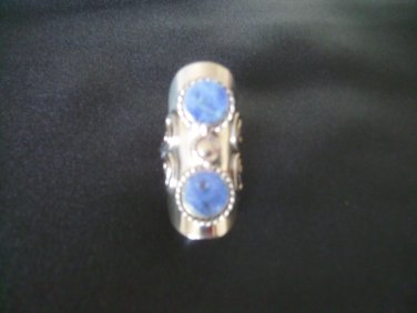 Natural Gemstone Lapis Lazali Ring 16, Alpaca Silver, One Size Fits Most