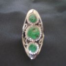 Natural Gemstone Chrysocolla Ring 22, Alpaca Silver, One Size Fits Most
