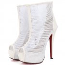 Mesh Red Sole Stiletto Ankle Boots