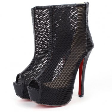 Open Toe Black Ankle Boots