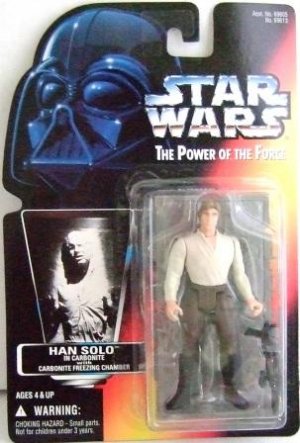 1996 STAR WARS POWER OF THE FORCE HAN SOLO IN CARBONITE RED CARD MOC MIB 