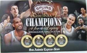 San Antonio Spurs 2005 Medallion Collection Complete