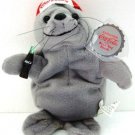 1997 - Collectible Coca-Cola Brand - Bean Bag Plush - Seal - in Baseball Cap