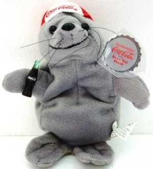 1997 Collectible Coca Cola Brand Bean Bag Plush Seal in