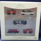 2007 Hallmark North Pole Central Train Lionel Miniature 5 Christmas Ornament Set