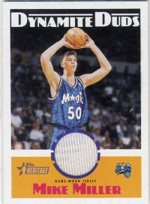 2001 - Mike Miller - Topps - Heritage - Dynamite Duds - Game Jersey - Card # DD12
