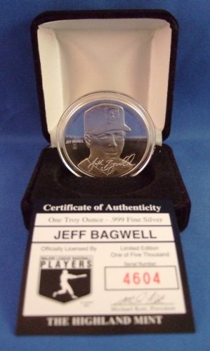 The Highland Mint - Jeff Bagwell - Houston Astros - Medallions Collection - Silver Coin