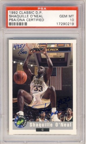 1992 Classic SHAQUILLE O'NEAL Au/500 Rookie Card PSA 10 Gem Mint