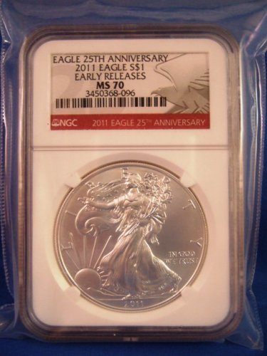 2011 - Silver Eagle - NGC 70 - Early Releases - 25th Red Label