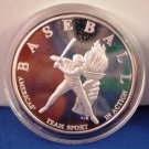 Baseball - Americas' Team Sport In Action - Inaugural Year - One Troy Ounce .999 Fine Silver Coin