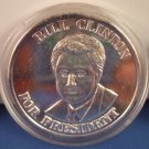 1993 - Bill Clinton - For President - Liberty - Made In America - Troy Ounce .999 Fine Silver Coin