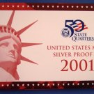 2001 - MINT - Silver Proof - 9-Coin Set US- Original Box & COA