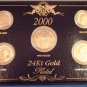 2000 - 24KT GOLD PLATED YEAR SET - SUSAN B/QUARTER/LINCOLN NICKEL/DIME W/BOX