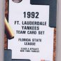 1992 Procards Ft. Lauderdale Yankees minor league team set Mariano Rivera RC