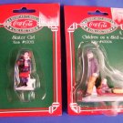 1995 - Coca-Cola - American Classics -  Children On A Sled & Skater Girl  - Porcelain Figurines