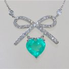 Magnificent Estate 5.10 ct Emerald & Diamond Pendant, Necklace in 14 kt Gold