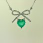 Magnificent Estate 5.10 ct Emerald & Diamond Pendant, Necklace in 14 kt Gold