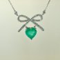 Magnificent Estate 5.10 ct Emerald & Diamond Pendant, Necklace in 14 kt Gold