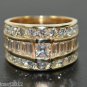 MAGNIFICENT WIDE ESTATE RING WITH 2.60 CT DIAMOND G VS, IN 14 KT YELLOW GOLD