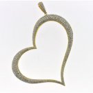 Estate Designer Sonia B. 18 kt Gold and 3.00 ct Diamonds Large Heart Pendant
